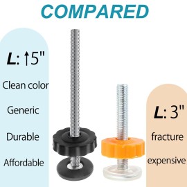 4Pcs Universal Baby Gate Threaded Spindle Rod, M8 (8mm) Replacement Bolt Part for Baby & Pet Pressure Mounted Safety Gates, Extra Long Baby Tension Gate Extender (Black)