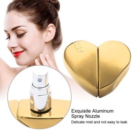 Heart Shaped Perfume Atomizer, Portable Mini Atomizer Refillable Perfume Bottle for Home and Travel (Gold)