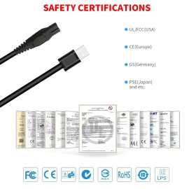 MEROM Replacement Power Cable for Brightup Beard Trimmer, 3.3ft/1m, Black