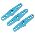 3Pack ShareGoo Aluminum Alloy 25T Servo Horn Double Arm Steering Arms Compatible with Futaba Savox Power HD HSP MG995 Servos Motor 1/8 1/10 RC Car Buggies (Blue)