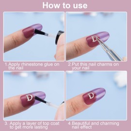 PAGOW Rhinetone Letters Nail Studs, 3D Capital Alphabet Metal Art Beauty Design Charm Trim DIY Manicure Jewelry Making Crafts Decoration for Women Xmas52Pcs Silver  PAGOW Rhinetone Letters Nail Studs, 3D Capital Alphabet Metal Art Beauty Design Charm Trim DIY Manicure Jewelry Making Crafts Decoration for Women Xmas52Pcs Silver