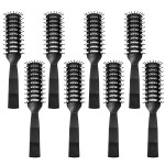 8 Pcs Curved Vented Hair Brush Set Bulk Vent Brushes Anti Static Detangling Brush with Ball Tipped Bristles and Lightweight Grip Control for Wet Short Curly Straight Hair Blow Drying Quickly, Black