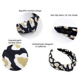YETASI Satin Leopard Headbands for Women are Classy. Chic Cheetah Fashion Headband Designer Beige, Black Knotted Headband for Women YETASI Satin Leopard Headbands for Women are Classy. Chic Cheetah Fashion Headband Designer Beige, Black Knotted Headband for Women