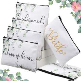 8 Pcs Bridesmaid Makeup Bag Matron of Honor Gifts Bridal Bag for Bridal Wedding Party Gift(Fresh Pattern) 8 Pcs Bridesmaid Makeup Bag Matron of Honor Gifts Bridal Bag for Bridal Wedding Party Gift(Fresh Pattern)