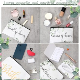 8 Pcs Bridesmaid Makeup Bag Matron of Honor Gifts Bridal Bag for Bridal Wedding Party Gift(Fresh Pattern) 8 Pcs Bridesmaid Makeup Bag Matron of Honor Gifts Bridal Bag for Bridal Wedding Party Gift(Fresh Pattern)