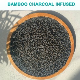 2PACK Charcoal Fiber Exfoliating Loofah luffa loofa Bath Back Brush On a Stick - Long Handle with Radian is Ergonomic for Men and Women - Shower Sponge Body Back Scrubber