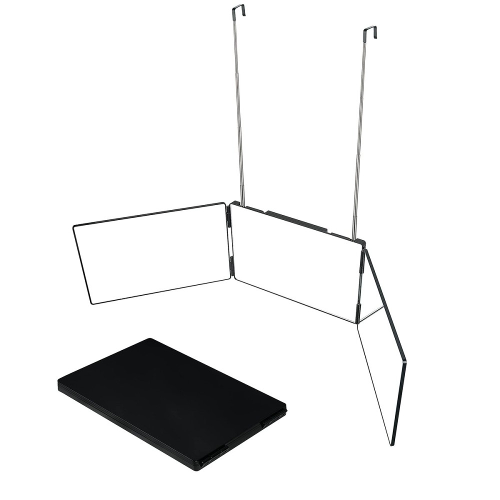 LUCKYEFIRE 3 Way Mirror for Self Hair Cutting with Adjustable Height Brackets,Hangable for Hair Cutting,Shaving and Makeup