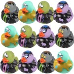 ArtCreativity 12 Pack Rubber Ducks, Zombie Rubber Duckies for Kids, Variety of Designs and Colors, Trick or Treat Supplies, Halloween Party Favors, Halloween Themed Bathtub Toys
