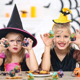 ArtCreativity 12 Pack Rubber Ducks, Zombie Rubber Duckies for Kids, Variety of Designs and Colors, Trick or Treat Supplies, Halloween Party Favors, Halloween Themed Bathtub Toys