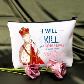 BDPWSS Musical Gift Musical Makeup Bag For Women Musical Fans Gift I Will Kill Your Friends And Your Family To Reminder You Of My Love Cosmetic Bag (Remind you of love) BDPWSS Musical Gift Musical Makeup Bag For Women Musical Fans Gift I Will Kill Your Friends And Your Family To Reminder You Of My Love Cosmetic Bag (Remind you of love)