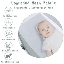 L RUNNZER Baby Crib Tent, Pop Up Crib Canopy to Keep Baby from Climbing Out, Safety Crib Net Mosquitoes Net with See-Through Mesh, Fits Most Standard Cribs