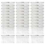 Lawie 30 Pack Bulk 15 Teeth Silver Gold Black Metal Side Hair Combs Wire Twist Slide Hair Clips Wedding Bridal Veil Combs Decorative Headpiece French Twist Updo Bun Accessories for Women (Silver)
