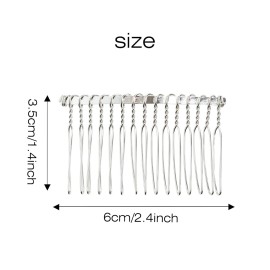 Lawie 30 Pack Bulk 15 Teeth Silver Gold Black Metal Side Hair Combs Wire Twist Slide Hair Clips Wedding Bridal Veil Combs Decorative Headpiece French Twist Updo Bun Accessories for Women (Silver) Lawie 30 Pack Bulk 15 Teeth Silver Gold Black Metal Side Hair Combs Wire Twist Slide Hair Clips Wedding Bridal Veil Combs Decorative Headpiece French Twist Updo Bun Accessories for Women (Silver)