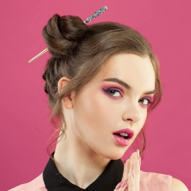 PAGOW Hair Sticks, 3pcs Rhinestone Crystal Hairpin, Traditional Chinese Hair Accessory for Long Hair, Wedding Hair Accessory Jewelry (Colorful) PAGOW Hair Sticks, 3pcs Rhinestone Crystal Hairpin, Traditional Chinese Hair Accessory for Long Hair, Wedding Hair Accessory Jewelry (Colorful)