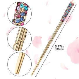 PAGOW Hair Sticks, 3pcs Rhinestone Crystal Hairpin, Traditional Chinese Hair Accessory for Long Hair, Wedding Hair Accessory Jewelry (Colorful) PAGOW Hair Sticks, 3pcs Rhinestone Crystal Hairpin, Traditional Chinese Hair Accessory for Long Hair, Wedding Hair Accessory Jewelry (Colorful)