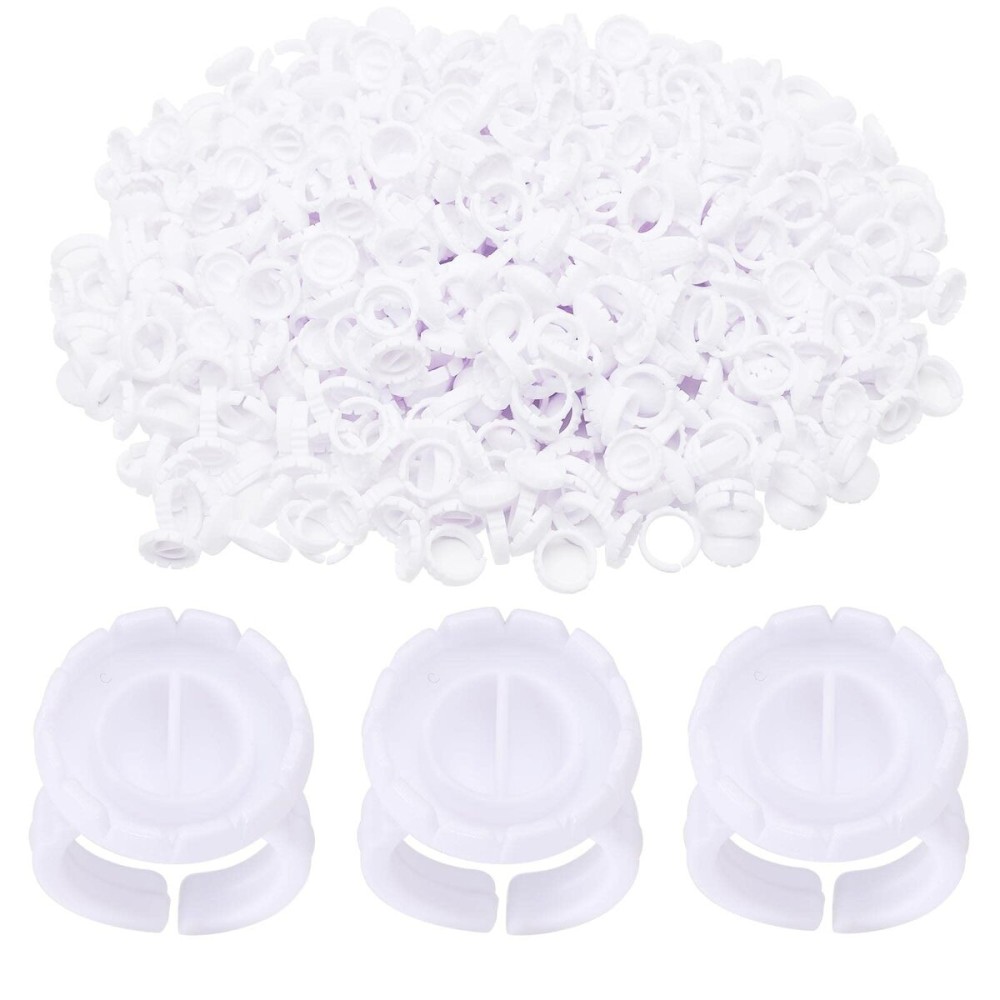 Miuffue Glue Rings 100 pcs Smart Glue Holder for Eyelash Extensions, Easy and Quick Fanning Glue Cups for Volume Lashes, White Miuffue Glue Rings 100 pcs Smart Glue Holder for Eyelash Extensions, Easy and Quick Fanning Glue Cups for Volume Lashes, White