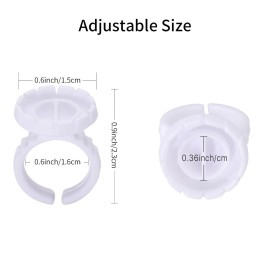 Miuffue Glue Rings 100 pcs Smart Glue Holder for Eyelash Extensions, Easy and Quick Fanning Glue Cups for Volume Lashes, White Miuffue Glue Rings 100 pcs Smart Glue Holder for Eyelash Extensions, Easy and Quick Fanning Glue Cups for Volume Lashes, White