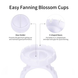 Miuffue Glue Rings 100 pcs Smart Glue Holder for Eyelash Extensions, Easy and Quick Fanning Glue Cups for Volume Lashes, White Miuffue Glue Rings 100 pcs Smart Glue Holder for Eyelash Extensions, Easy and Quick Fanning Glue Cups for Volume Lashes, White