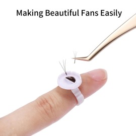 Miuffue Glue Rings 100 pcs Smart Glue Holder for Eyelash Extensions, Easy and Quick Fanning Glue Cups for Volume Lashes, White Miuffue Glue Rings 100 pcs Smart Glue Holder for Eyelash Extensions, Easy and Quick Fanning Glue Cups for Volume Lashes, White