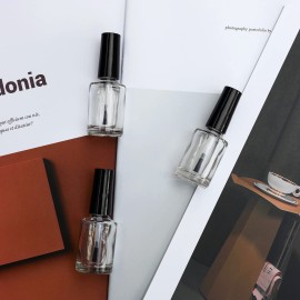 Agidea Empty Nail Polish Bottles with Brush Cap, 15ml Empty Glass Refillable Nail Polish Bottles with Mixing Agitator Balls & Funnels, Pack of 6