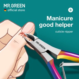 MR.GREEN Cuticle Nippers Gorgeous Colorful Cuticle Scissors Nail Manicure Clippers Trimmer Dead Skin Remover Cutters Beauty Tool (Colored Titanium)