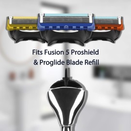 Linkidea Razor Handle, Men\'s Shaving Razor Replacement Handle Compatible with Fusion 5 Proshield & Proglide Blade Refill