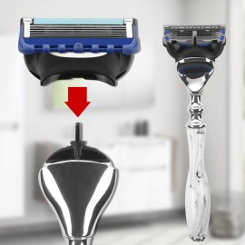 Linkidea Razor Handle, Men\'s Shaving Razor Replacement Handle Compatible with Fusion 5 Proshield & Proglide Blade Refill