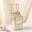 Glass Makeup Brush Holder with Lid Organizer Vintage Cosmetic Hexagonal Display Cases Brush Storage with Free White Pearls - Gold