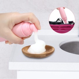 35 pcs 2oz (60ml) Foam Soap Dispensers Mini Plastic Refillable Travel Bottles with Pump for Hand Sanitizer Lash Shampoo Castile Liquid Pink
