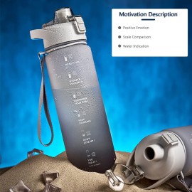 DEARART 32oz Grey Multicolor Water Bottle, Detachable Straw Wide Mouth Motivational & Time Marker with Handle Easy Carried, Suit Travel Office Yoga Gym School Work etc. DEARART 32oz Grey Multicolor Water Bottle, Detachable Straw Wide Mouth Motivational & Time Marker with Handle Easy Carried, Suit Travel Office Yoga Gym School Work etc.