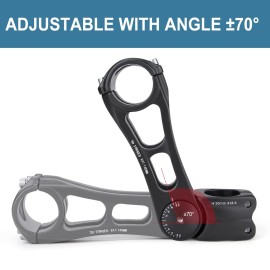 CXWXC Adjustable MTB Stem 31.8mm 70 Degree - 90/110/145mm Bike Stem Riser for Handlebar - Aluminum Alloy Mountain Bike Handlebar Riser Extender for MTB Road City Bike Bicycle (31.8 x 145mm)