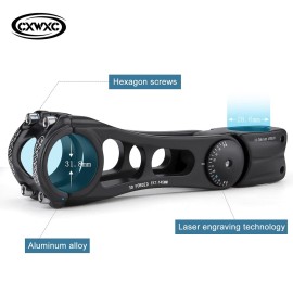 CXWXC Adjustable MTB Stem 31.8mm 70 Degree - 90/110/145mm Bike Stem Riser for Handlebar - Aluminum Alloy Mountain Bike Handlebar Riser Extender for MTB Road City Bike Bicycle (31.8 x 145mm)