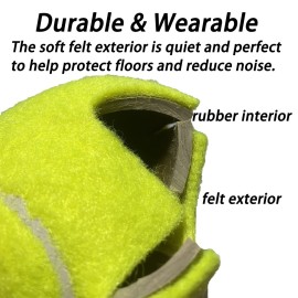 Tennis Balls for Walkers 4 Pack, RMASCOV Precut Tennis Balls for Walkers,Walker Balls Tennis Ball for Chair Legs(Yellow)