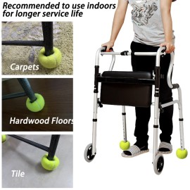 Tennis Balls for Walkers 4 Pack, RMASCOV Precut Tennis Balls for Walkers,Walker Balls Tennis Ball for Chair Legs(Yellow)