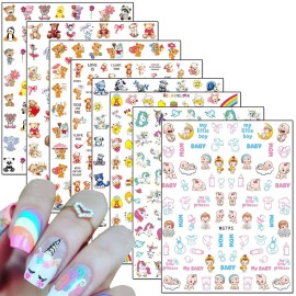 Cartoon Nail Art Stickers, Cute Animal 3D Self-Adhesive Decals Design, Unicorn Bear Dog Cat Flowers Chicken Rabbit Heart Baby Nail Decoration for Women Girls Manicure Charms Acrylic Supplies(8 Sheets) Cartoon Nail Art Stickers, Cute Animal 3D Self-Adhesive Decals Design, Unicorn Bear Dog Cat Flowers Chicken Rabbit Heart Baby Nail Decoration for Women Girls Manicure Charms Acrylic Supplies(8 Sheets)
