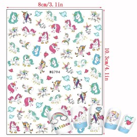 Cartoon Nail Art Stickers, Cute Animal 3D Self-Adhesive Decals Design, Unicorn Bear Dog Cat Flowers Chicken Rabbit Heart Baby Nail Decoration for Women Girls Manicure Charms Acrylic Supplies(8 Sheets) Cartoon Nail Art Stickers, Cute Animal 3D Self-Adhesive Decals Design, Unicorn Bear Dog Cat Flowers Chicken Rabbit Heart Baby Nail Decoration for Women Girls Manicure Charms Acrylic Supplies(8 Sheets)