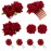 DRESHOW Women Red Rose Flower Hair Clip Hairpin Flower Brooch Bridal Headpiece Wedding Flamenco Dancer Hair Accessories 1 Count (Pack of 9)