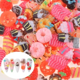 BAIYIYI Candy Decor for Nails Multi Shape Resin Candy Sweet Charms 3D Cute Slime Charms Beads Flatback Dessert Ice Cream Design for DIY Nail Art Craft Accessories with Tweezers(100 Pieces) BAIYIYI Candy Decor for Nails Multi Shape Resin Candy Sweet Charms 3D Cute Slime Charms Beads Flatback Dessert Ice Cream Design for DIY Nail Art Craft Accessories with Tweezers(100 Pieces)