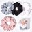 XL Big Silk Scrunchies Hair Ties for Women - CEELGON Oversized Black Satin Silk Scrunchie Exra Large Jumbo Gaint Soft Pink Chiffon Cute Scrunchy for Curl Thick Hair 4 Pack (Black White)