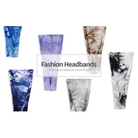 Huachi Headbands for Women Athletic Sweat Bands Tie Dye, Boho Head Bands for Workout Running Yoga Sports, Wide Turban Head Wrap for Thick Fine Hair Fashion Summer Hair Accessories, 6 Pack