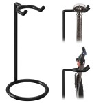 Linkidea Stainless Steel Safety Razor Stand, Men\'s Travel Shaving Razor Holder, Compatible with Gillette Fusion 5 Long Handle Safety Razor (Black)