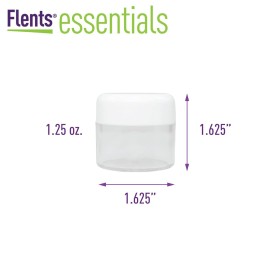 Flents Travel Cosmetic Jars for Personal Items, Clear Base for Labeling, TSA Approved, Durable and Refillable, 6 Pack, 1.25 oz, White