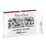 MelodySusie 100 Pcs Nail Drill Bits Sanding Bands for Nail Drill 120 Medium Grit Nail File Sanding Bands for Acrylic Nails Gel Manicures and Pedicure