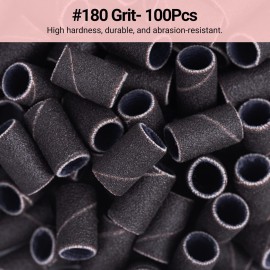 MelodySusie 100 Pcs Nail Drill Bits Sanding Bands for Nail Drill 180 Fine Grit Nail File Sanding Bands for Acrylic Nails Gel Manicures and Pedicure MelodySusie 100 Pcs Nail Drill Bits Sanding Bands for Nail Drill 180 Fine Grit Nail File Sanding Bands for Acrylic Nails Gel Manicures and Pedicure