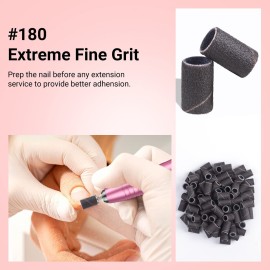 MelodySusie 100 Pcs Nail Drill Bits Sanding Bands for Nail Drill 180 Fine Grit Nail File Sanding Bands for Acrylic Nails Gel Manicures and Pedicure MelodySusie 100 Pcs Nail Drill Bits Sanding Bands for Nail Drill 180 Fine Grit Nail File Sanding Bands for Acrylic Nails Gel Manicures and Pedicure