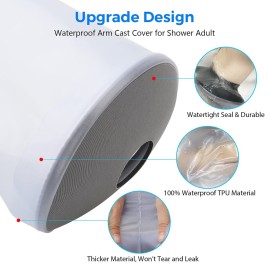 Waterproof Full Arm Cast Covers for Shower Adult, Watertight Cast Covers for Shower Arm after Surgery, Reusable Cast Protector Shower Sleeve for Bandage Dressing Wound, Reusable Waterproof Full Arm Cast Covers for Shower Adult, Watertight Cast Covers for Shower Arm after Surgery, Reusable Cast Protector Shower Sleeve for Bandage Dressing Wound, Reusable