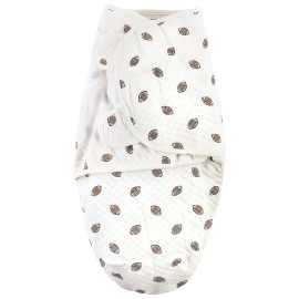 Hudson Baby Unisex Baby Quilted Cotton Swaddle Wrap 3pk, Football, 0-3 Months