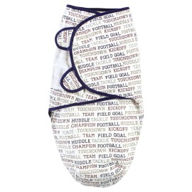 Hudson Baby Unisex Baby Quilted Cotton Swaddle Wrap 3pk, Football, 0-3 Months