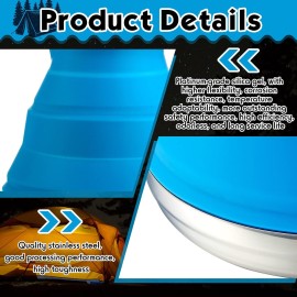 Geiserailie 1.5l Portable Collapsible Kettle Camping Pot Collapsible Tea Kettle for Hiking Travel and Outdoors(Blue)