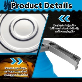 Geiserailie 1.5l Portable Collapsible Kettle Camping Pot Collapsible Tea Kettle for Hiking Travel and Outdoors(Blue)